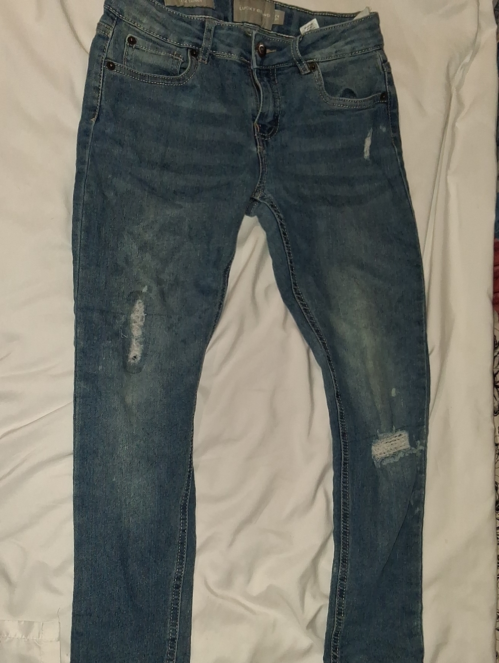 Lucky Brand Boys Distressed Blue Denim Jeans